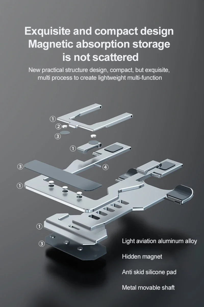 Aluminium Alloy Mobile Phone Tablet Dual-Purpose Stand Lazy Live Lift Folding Desktop Mobile Phone Tablet Cooling Stand Non-slip