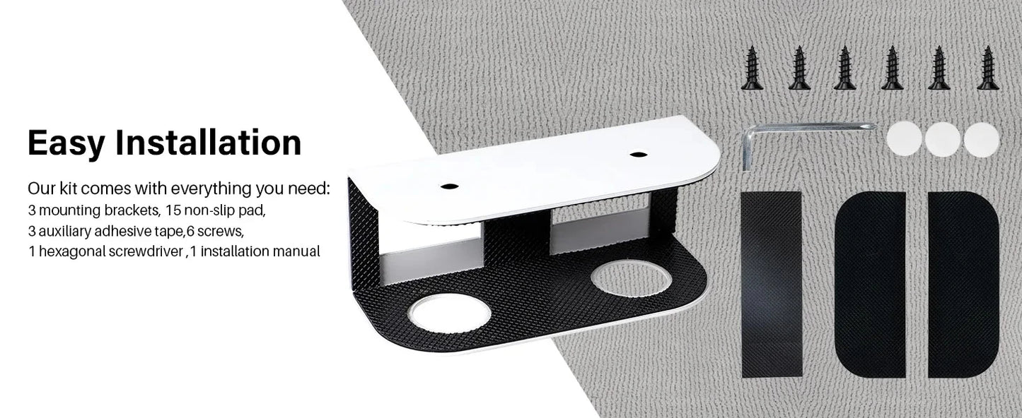 Under Desk Laptop Mount Metal Under Desk Shelf Holder for Laptop for Mac Mini Macbook Keyboard with Anti-Scratch Silicone Rack