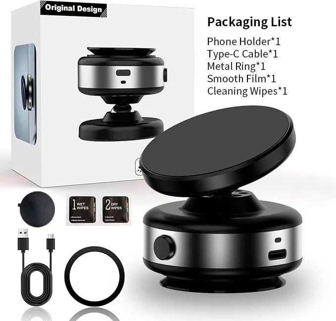 Vacuum Magnetic Car Mount for Cell Phone 360° Rotation Strong Suction Cup for iPhones Hands-Free Holder