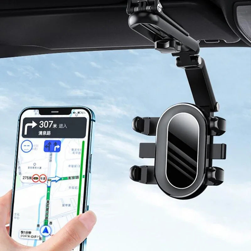 Car Sun Visor Phone Holder 360 Degree Rotation Automobiles Navigation Mount Stand Clip Mobile Phone Bracket Accessory