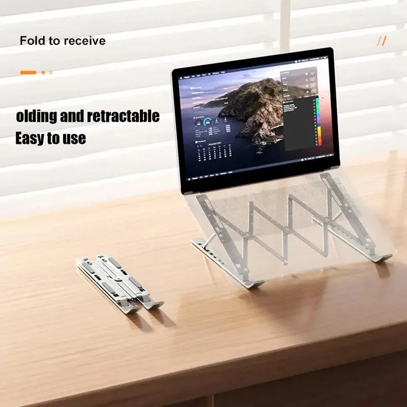 Aluminum Foldable Portable Bracket Holder For Macbook Notebook Laptop Stand Metal Height Adjustable Cooling Rack