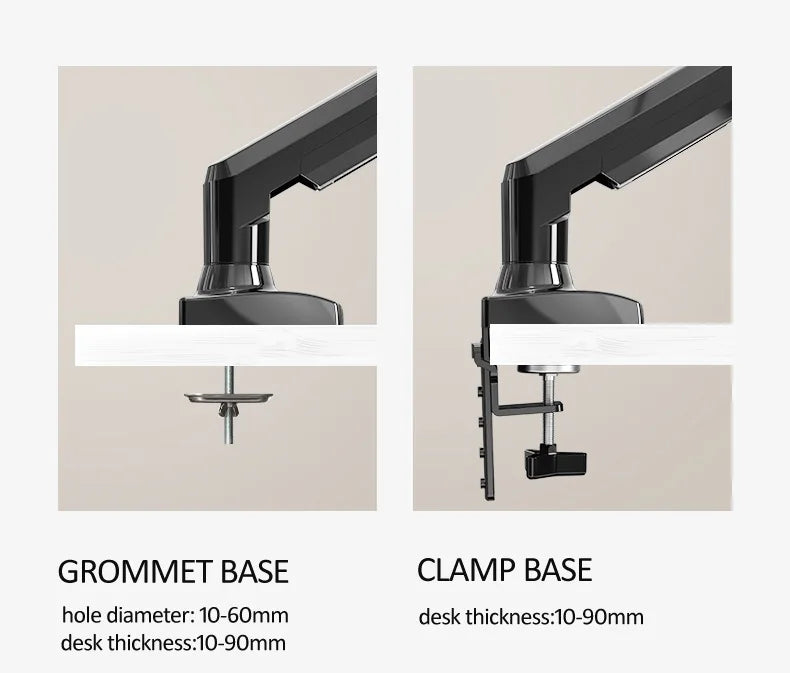 Arm stand laptop clamp 10-90mm  grommet hole Adjustable ergonomic with gas spring arm   360 rotate