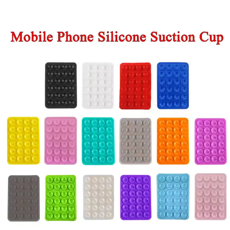 Mobile Phone Double-Sided Silicone Fixed Suction Cup With Adhesive Backing Anti-Slip Wall Desktop Smartphone Holder Patch