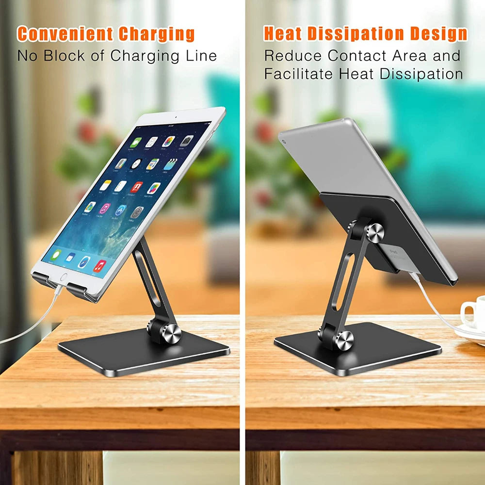 Aluminum Tablet Stand Desk Riser 360° Rotation Multi-Angle Height Adjustable Foldable Holder Dock For Xiaomi iPad Tablet Laptop