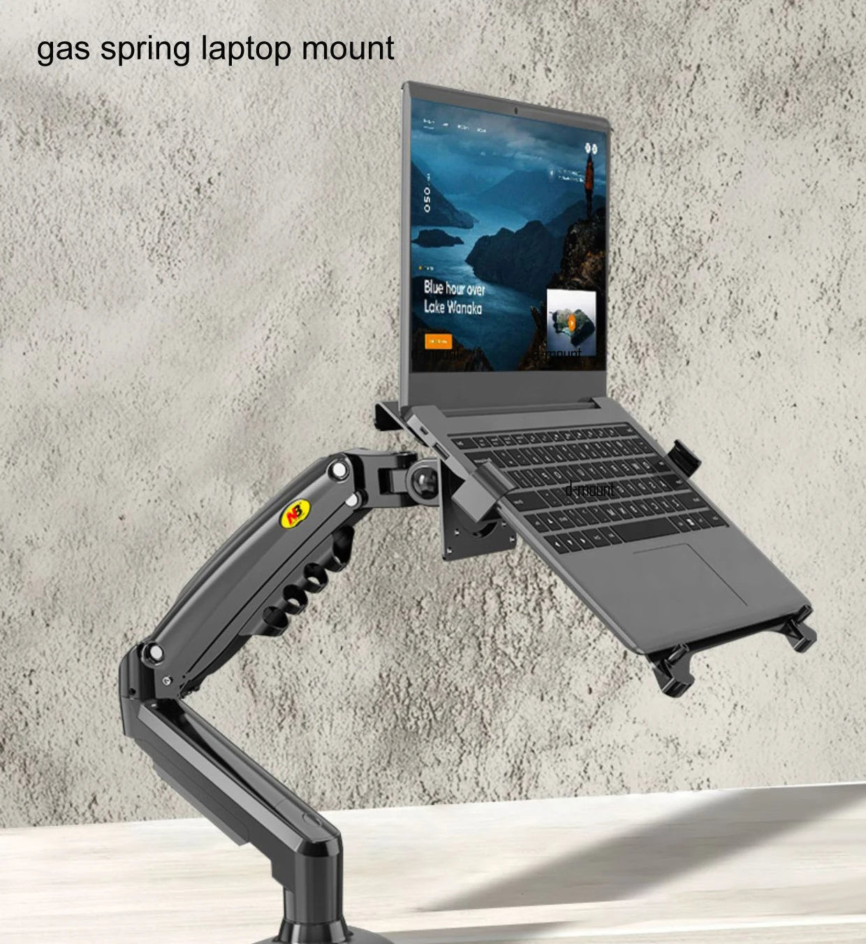 Arm stand laptop clamp 10-90mm  grommet hole Adjustable ergonomic with gas spring arm   360 rotate