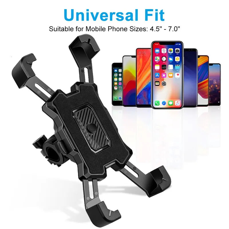 Bicycle Phone Holder Universal Motorcycle MTB Bike Phone Holder Handlebar Stand Mount Bracket Easy Open for iPhone 15 14 Samsung