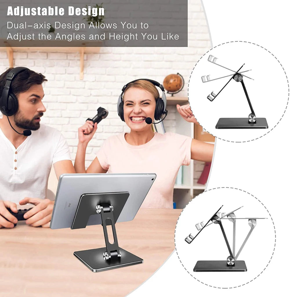 Aluminum Tablet Stand Desk Riser 360° Rotation Multi-Angle Height Adjustable Foldable Holder Dock For Xiaomi iPad Tablet Laptop