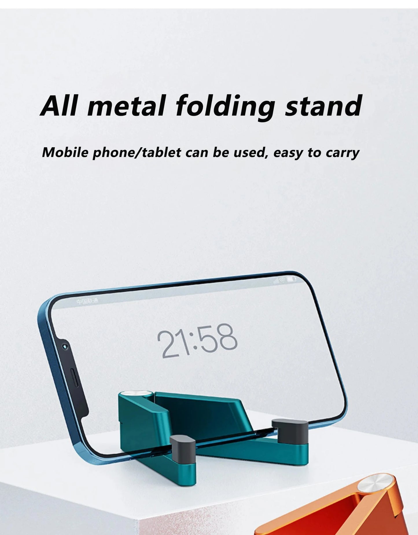 T1 Universal Mini Size Aluminum Portable Folding Desk Mount Holder Bracket Mobile Phone Cradle Foldable Stand for Cellphone