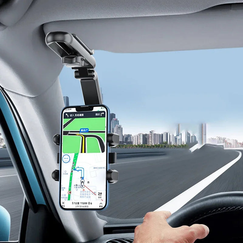 Car Sun Visor Phone Holder 360 Degree Rotation Automobiles Navigation Mount Stand Clip Mobile Phone Bracket Accessory