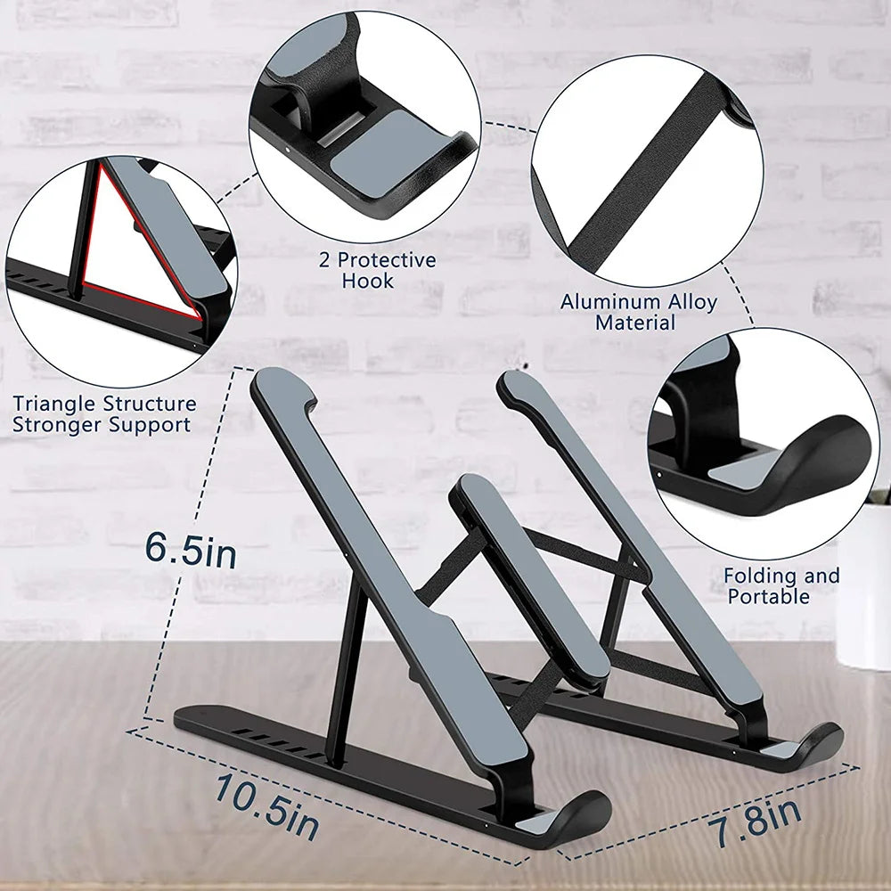 Laptop Stand Adjustable Lazy Portable Notebook Holder Cooling Bracket Riser Function Laptop & Tablet Accessories Phone Stand