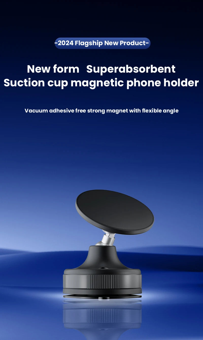 Magnetic Vacuum Car Mount Desktop Phone Holder 360° Rotation Foldable Strong Suction for iPhone 16 15 14 13 12 Pro Mobile Phone