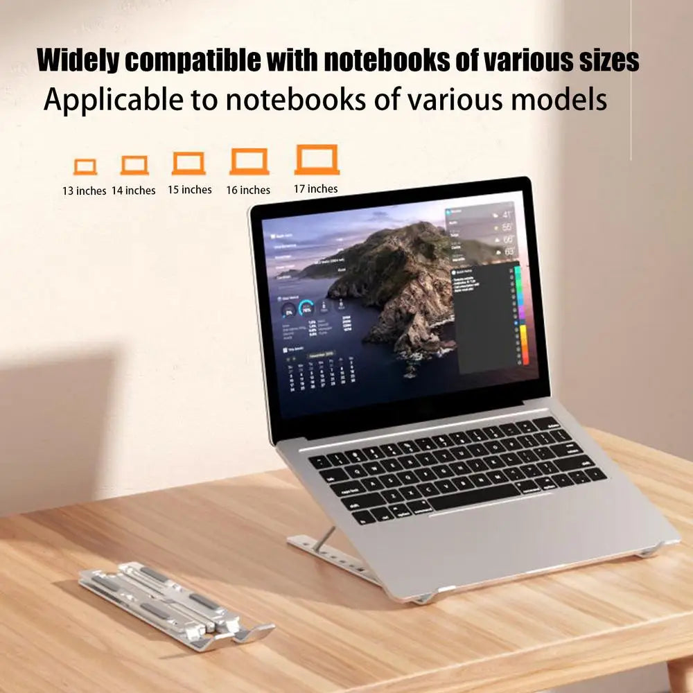 Aluminum Foldable Portable Bracket Holder For Macbook Notebook Laptop Stand Metal Height Adjustable Cooling Rack