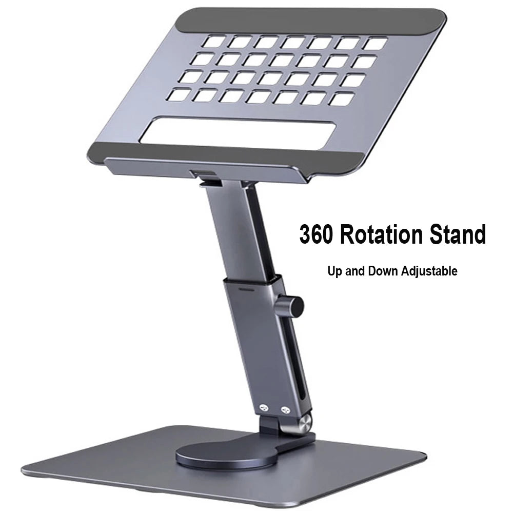 Aluminum Tablet Stand Desk Riser 360° Rotation Multi-Angle Height Adjustable Foldable Holder Dock For Xiaomi iPad Tablet Laptop