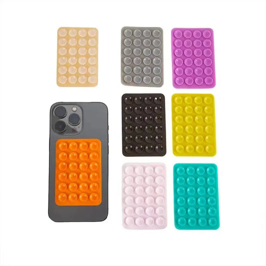 Mobile Phone Double-Sided Silicone Fixed Suction Cup With Adhesive Backing Anti-Slip Wall Desktop Smartphone Holder Patch