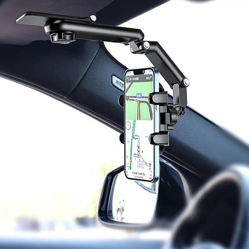 Car Sun Visor Phone Holder 360 Degree Rotation Automobiles Navigation Mount Stand Clip Mobile Phone Bracket Accessory