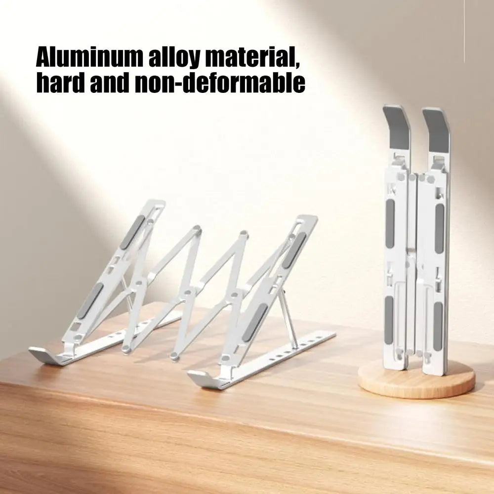 Aluminum Foldable Portable Bracket Holder For Macbook Notebook Laptop Stand Metal Height Adjustable Cooling Rack