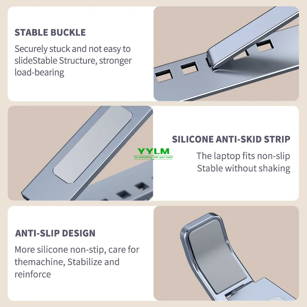 YYLM N8 Laptop Stand Aluminum for Macbook Adjustable Portable More Stabe Laptop Stand Cooling Stand Foldable Notebook Holder