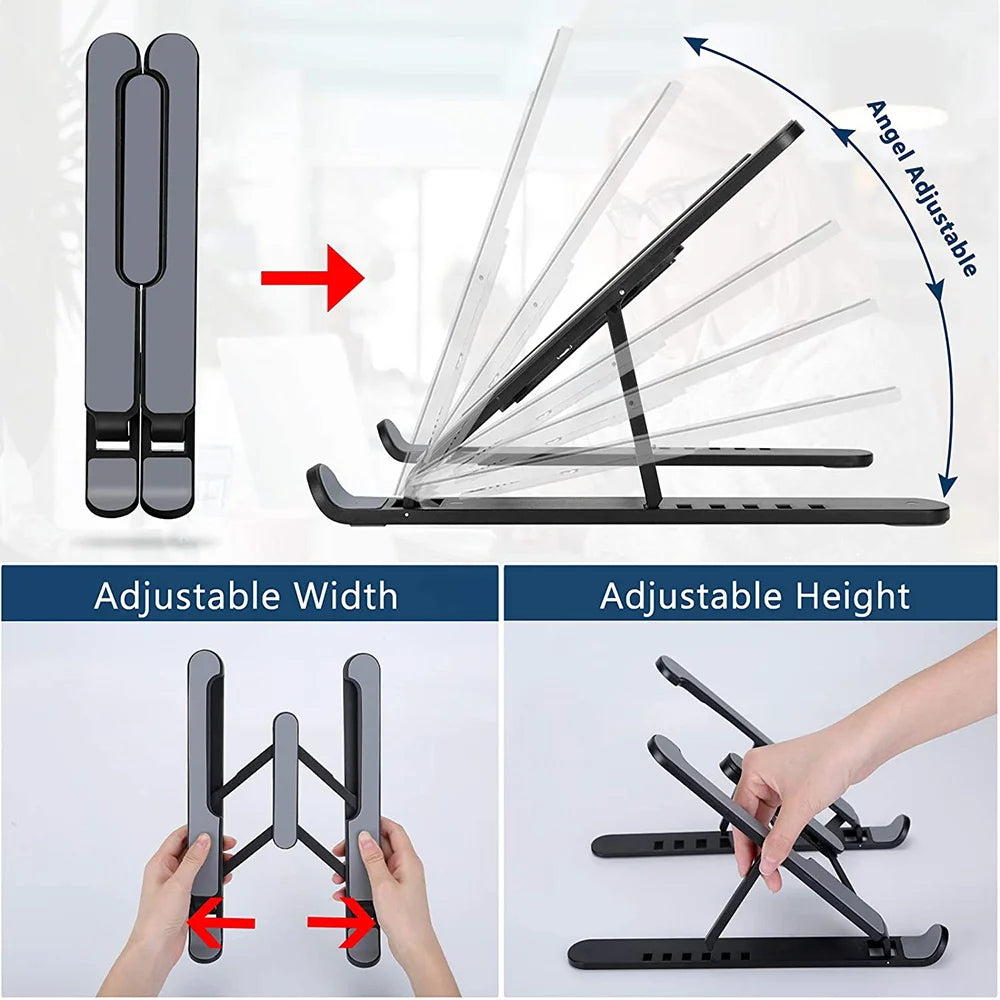 Laptop Stand Adjustable Lazy Portable Notebook Holder Cooling Bracket Riser Function Laptop & Tablet Accessories Phone Stand