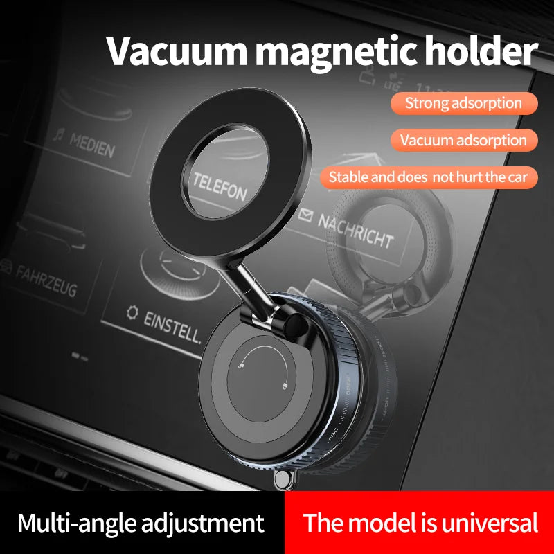 Vacuum Adsorption Car Phone Holder 360° Rotation Strong Magnetic Stand For iphone12-16 Pro Max Smartphone