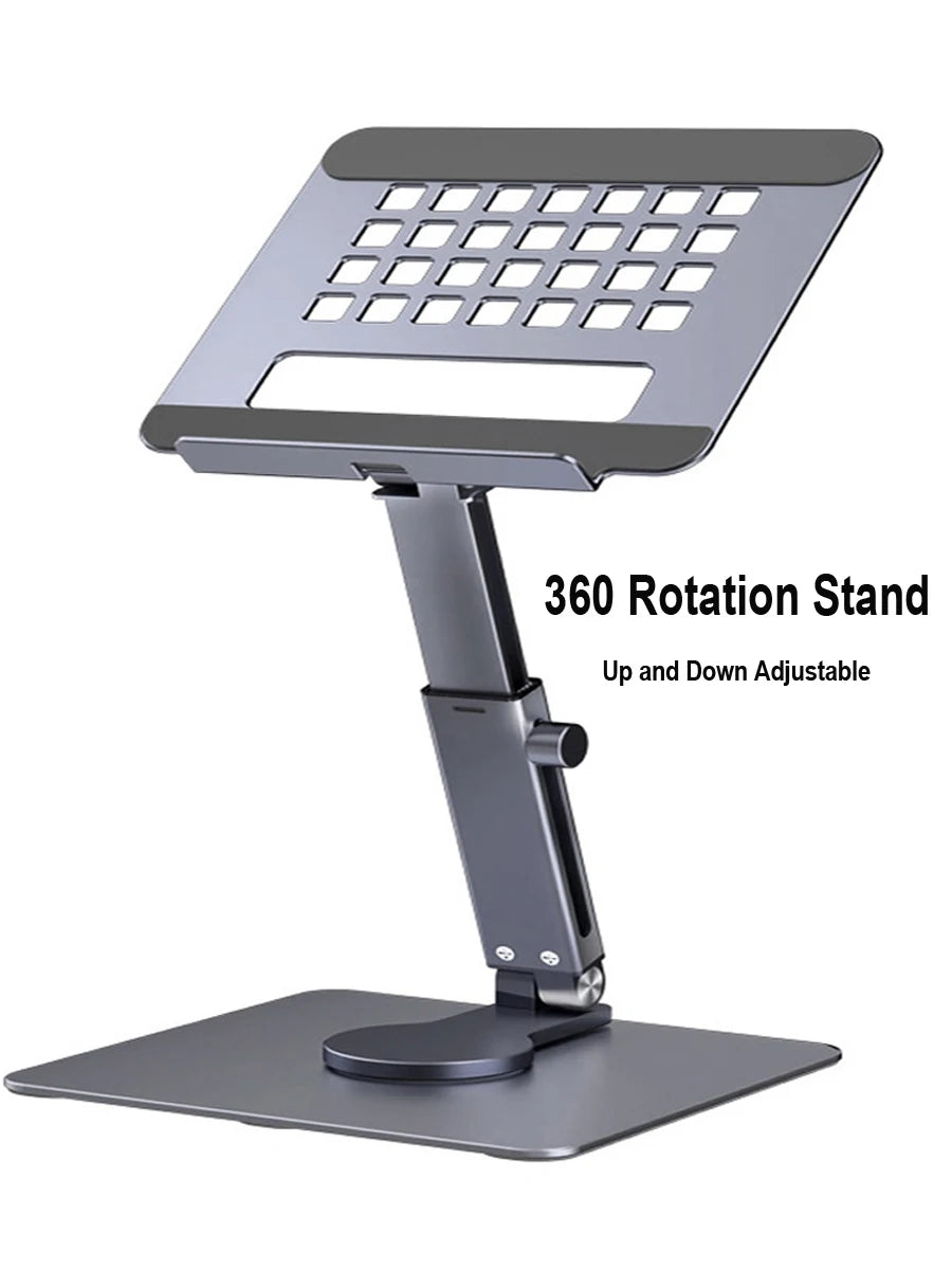 Aluminum Tablet Stand Desk Riser 360° Rotation Multi-Angle Height Adjustable Foldable Holder Dock For Xiaomi iPad Tablet Laptop