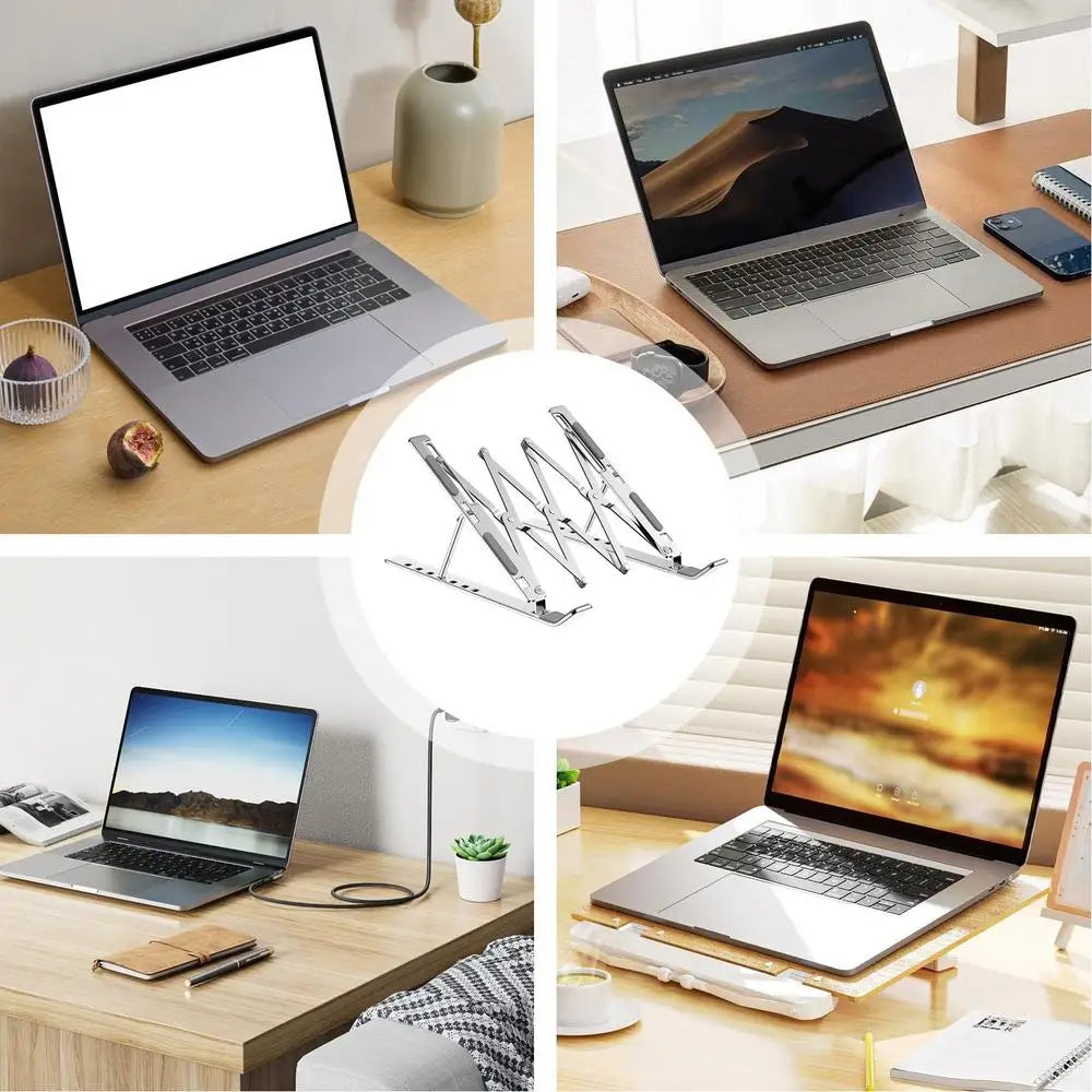 Aluminum Foldable Portable Bracket Holder For Macbook Notebook Laptop Stand Metal Height Adjustable Cooling Rack