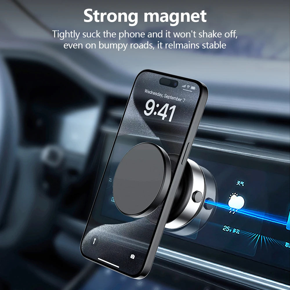 Vacuum Magnetic Car Mount for Cell Phone 360° Rotation Strong Suction Cup for iPhones Hands-Free Holder