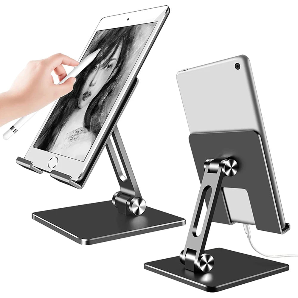 Aluminum Tablet Stand Desk Riser 360° Rotation Multi-Angle Height Adjustable Foldable Holder Dock For Xiaomi iPad Tablet Laptop