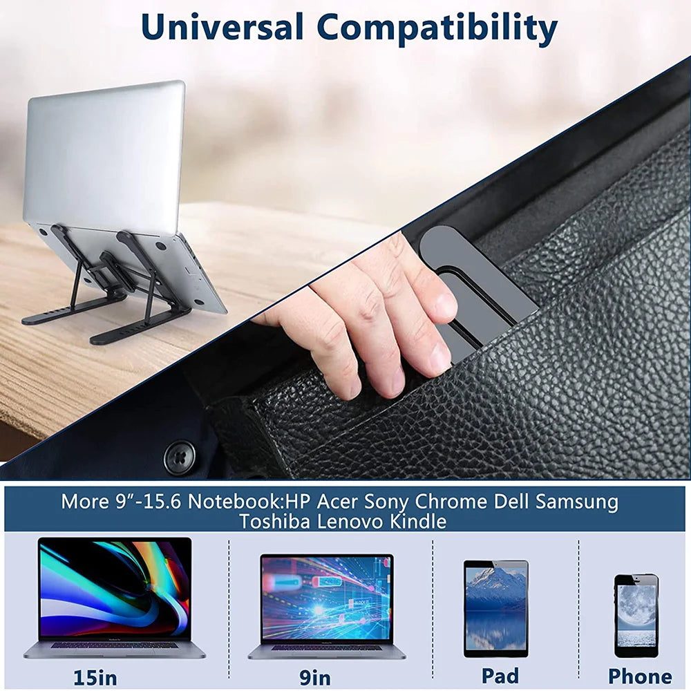 Laptop Stand Adjustable Lazy Portable Notebook Holder Cooling Bracket Riser Function Laptop & Tablet Accessories Phone Stand